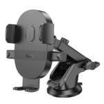 Suporte de telefone para console central de carro Hoco H19 Mighty com um botão de operação preto