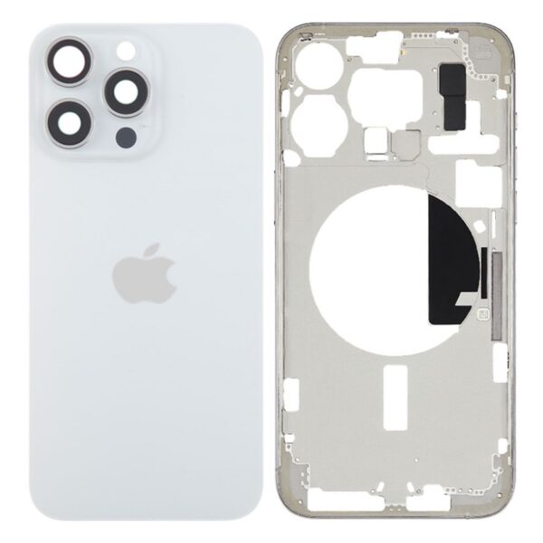 Tampa Traseira Apple Iphone 15 Pro Max Branco Titânio Com Frame