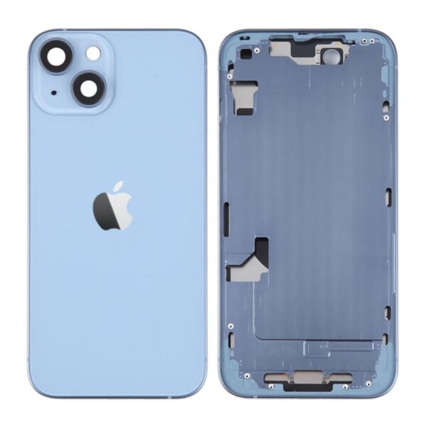 Tampa Traseira Apple Iphone 14 Plus Azul Com Frame