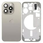 Tampa Traseira Apple Iphone 15 Pro Titânio Natural Com Frame homeComponentesTampaTampa Traseira Apple Iphone 15 Pro Titânio Natural Com Frame
