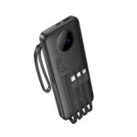 Power Bank Borofone Bj53 Preto 10000mah 2 Input E Cabos Usb/Usb-C/Lightning/Micro