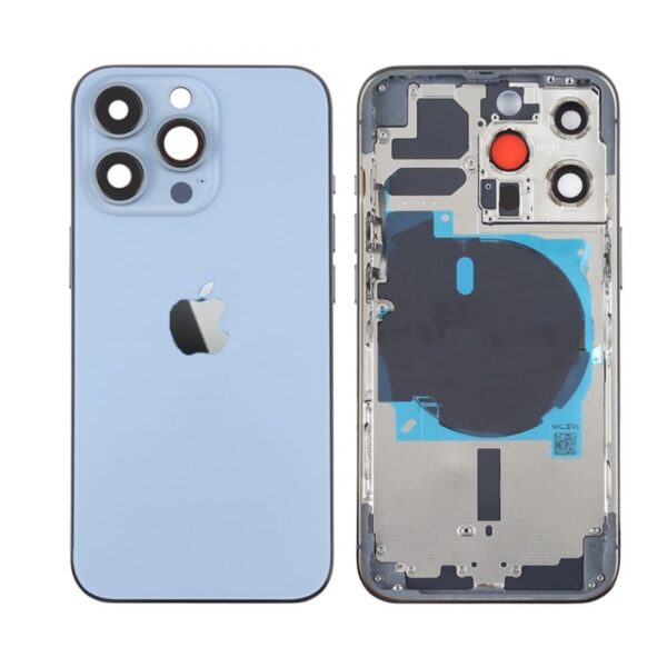 Tampa Traseira Apple Iphone 13 Pro Azul Com Frame