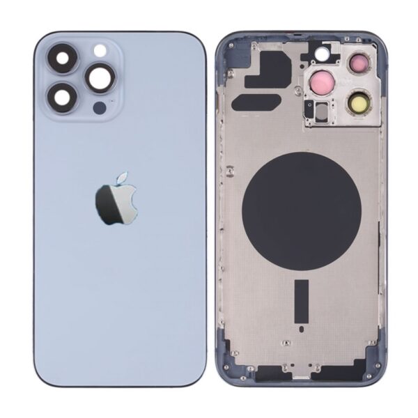 Tampa Traseira Apple Iphone 13 Pro Max Azul Com Frame