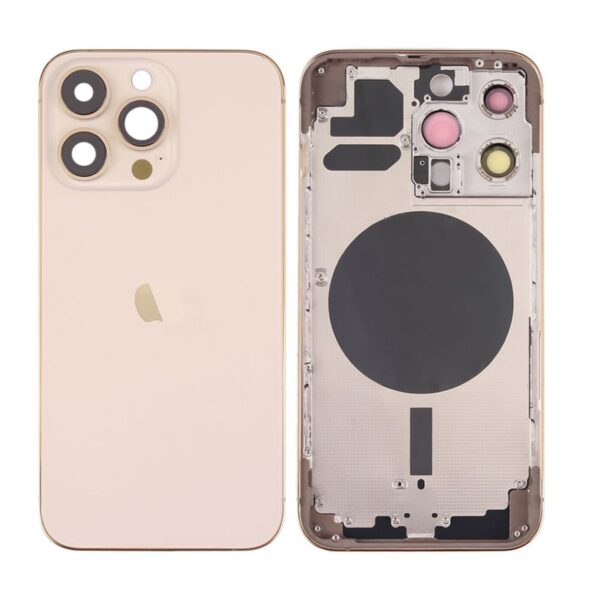 Tampa Traseira Apple Iphone 13 Pro Dourado Com Frame