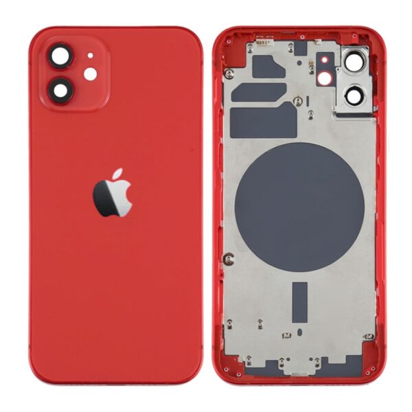 ampa Traseira Apple Iphone 12 Vermelho Com Frame