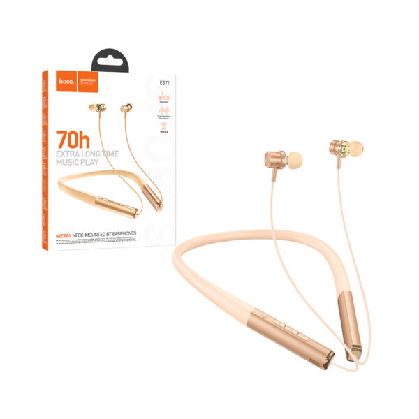 Auscultadores Neckband Hoco ES71 Platinum Laranja