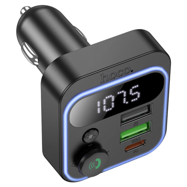Transmissor FM Sem Fio Hoco E85 Tiger com PD20W+QC3,0 USB Preto