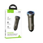 Carregador de Carro Hoco Z54B Prosperous 2 Portas Tipo-C PD60W Dourado