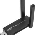 Adaptador de Placa de Rede sem fios Hoco HI34 USB 2.0 Wi-Fi 6 2.4G 5G com Duas Antenas Externas Preto