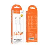 Cabo Hoco X115 Surpass Tipo-C para Tipo-C 240W 5,0A 1m Branco