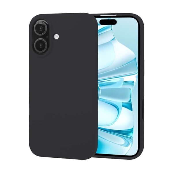 Capa Silicone Apple Iphone 16 Preto Com Protetor De Camera