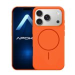 Capa Silicone Apple Iphone 17 Pro Max Laranja Magsafe