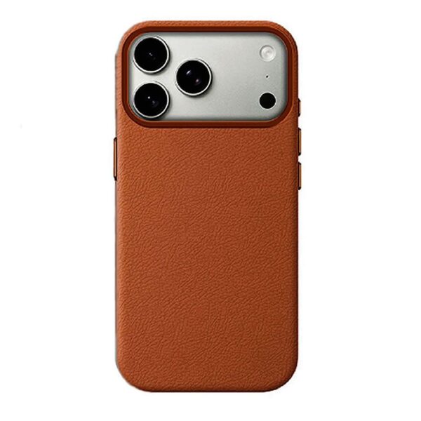 Capa Silicone Dura Apple Iphone 17 Pro Max Castanho Couro