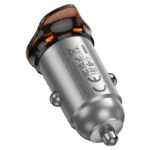 Carregador de Carro Hoco NZ16 Rigorous PD30W com Cabo Tipo-C para Tipo-C 1M Cinza Metálico - Image 2