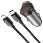 Carregador de Carro Hoco NZ16 Rigorous PD30W com Cabo Tipo-C para Tipo-C 1M Cinza Metálico - Image 8