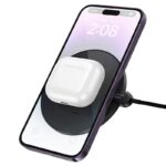 Carregador sem fios Hoco CW62 Peak com Visor Digital para Secretária Tipo-C 15W 1,2m Preto - Image 2