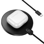 Carregador sem fios Hoco CW62 Peak com Visor Digital para Secretária Tipo-C 15W 1,2m Preto - Image 3