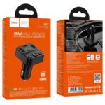 Transmissor Sem Fio Hoco BT+FM E87 Delta com 2 Portas USB+Tipo-C PD20W+QC3.0 35W Preto - Image 6