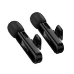 Dual-Microfone Sem Fio Hoco L20A Fair Lavalier com conector Tipo-C/Lightning Preto - Image 9