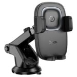 Suporte de Telefone para Carro Console Central Hoco HW32 Crown Push-Type com Carregamento sem fio 15W Cinza Metalizado Preto