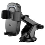 Suporte de Telefone para Carro Console Central Hoco HW32 Crown Push-Type com Carregamento sem fio 15W Cinza Metalizado Preto - Image 4