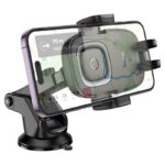 Suporte de Telefone para Carro Console Central Hoco HW32 Crown Push-Type com Carregamento sem fio 15W Cinza Metalizado Preto - Image 5