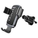 Suporte de Telefone para Carro Gravity Hoco H80 Vista para Saída de Ar Cinza Metalizado Preto - Image 6