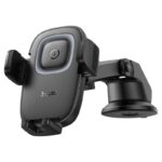Suporte de Telefone para Carro Console Central Hoco HW32 Crown Push-Type com Carregamento sem fio 15W Cinza Metalizado Preto - Image 7