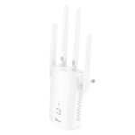 Adaptador de Placa de Rede sem fios Hoco HI35 Wifi4 2.4G 300MBPS com 4 Antenas Externas Branco